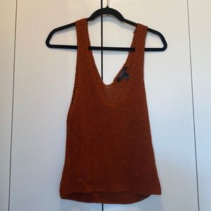 Burnt orange knit tank top